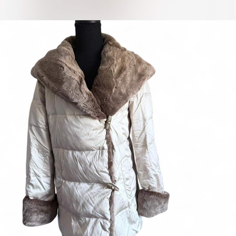Jones New York Champagne and Brown Puffer Coat